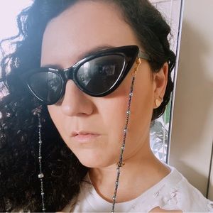 Sunglasses chains, beaded Sunny cords, glasses silver chain
